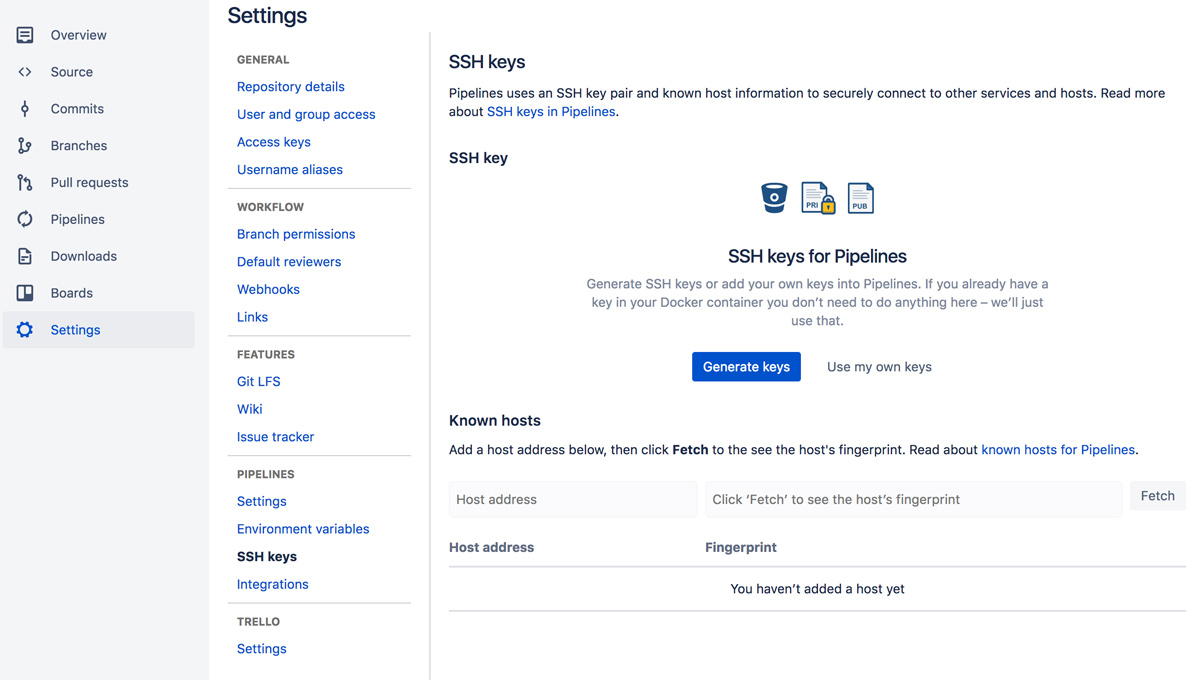 key bitbucket generate Setup  WPengine Bitbucket with Pipelines KeenEyeMedia GIT Push